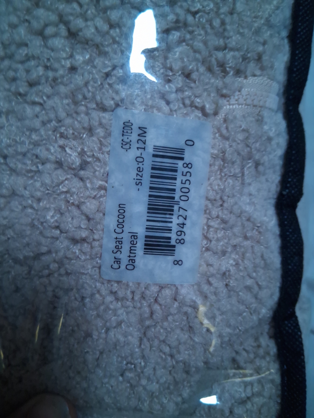 7AM Bébé Car Seat Cocoon Cover Teddy Sherpa Oatmeal Infant 0-12M - Picture 4 of 7